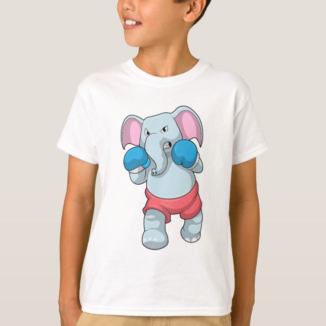 Camiseta Elefante no Boxing com luvas in a box (Frente)