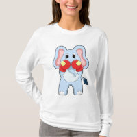 Elefante no Boxing com luvas in a box