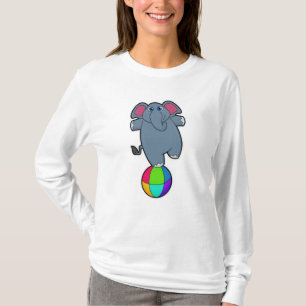 Camiseta Elefante no Circo com bola de Circo