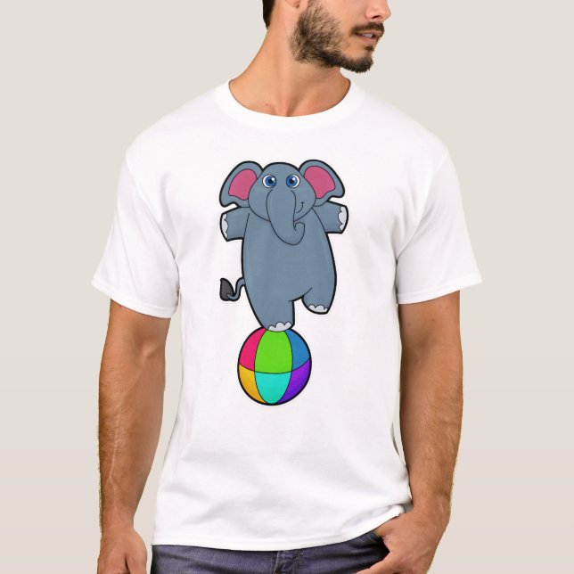 Camiseta Elefante no Circo com bola de Circo (Frente)