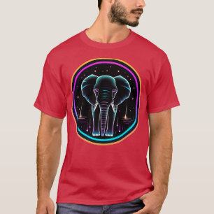 Camiseta Elefante no Espaço Animais Selvagens Gráfico de Ne