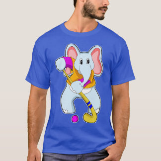 Camiseta Elefante no Hockey com taco de Hockey