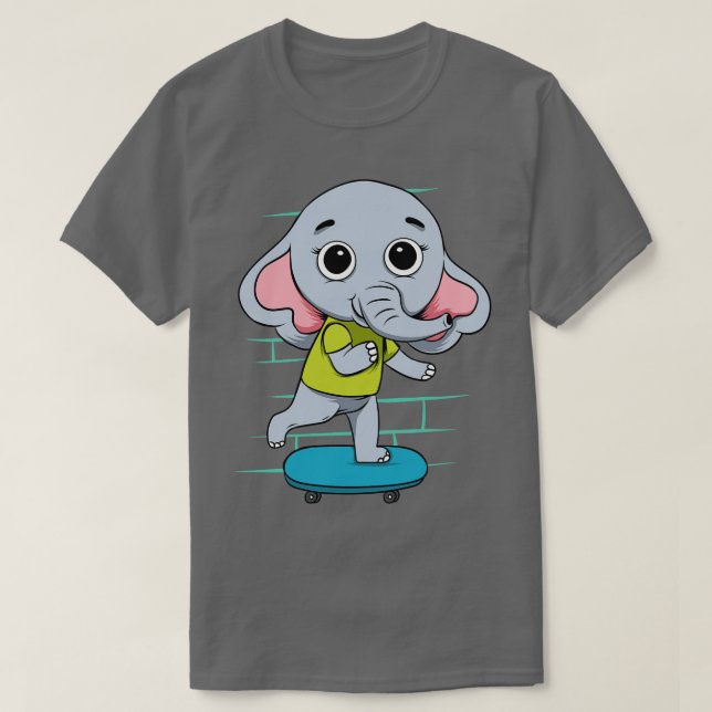 Camiseta Elefante No Skateboard (Frente do Design)