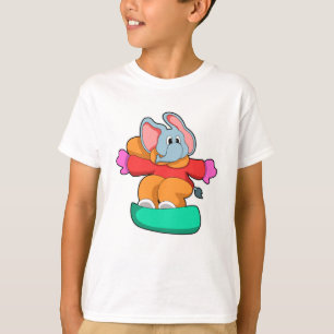 Camiseta Elefante no Snowboard com Snowboard