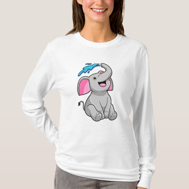 Camiseta Elefante no Splash com Água (Frente)