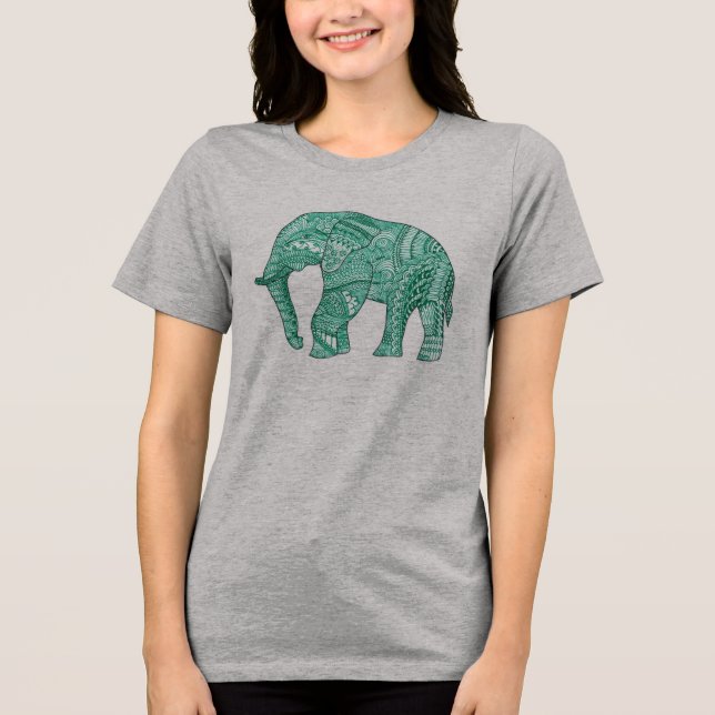 Camiseta Elefante Padrada de Mulher Gira (Frente)