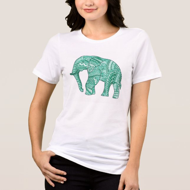 Camiseta Elefante Padrada de Mulher Gira (Frente)