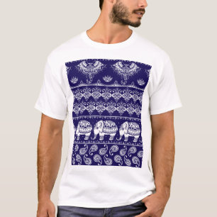 Camiseta Elefante, paisley: padrão de colheita tribal.