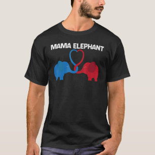 Camiseta Elefante Para Mulheres Mãe Parque Selvagem Animal