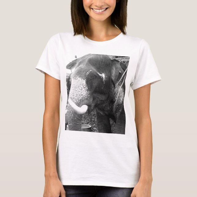 Camiseta Elefante preto e branco (Frente)