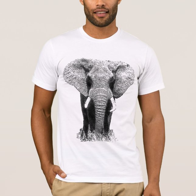 Camiseta Elefante Preto e Branco (Frente)
