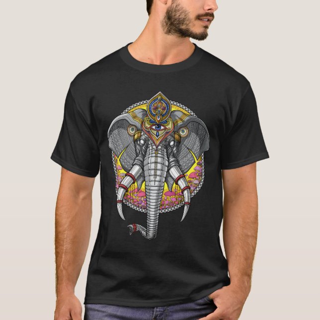 Camiseta Elefante Psicanédico Ganesha (Frente)
