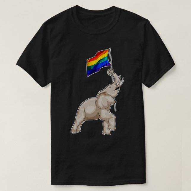 Camiseta Elefante Rainbow (Frente do Design)