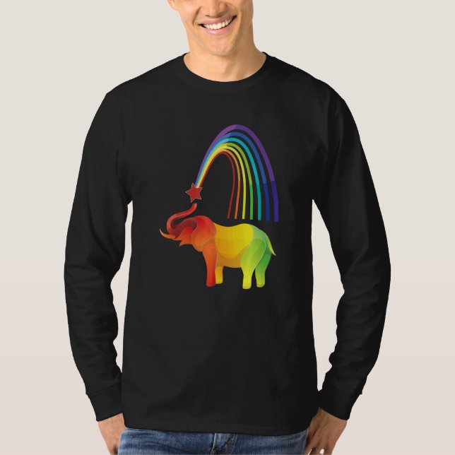 Camiseta Elefante Rainbow Africa India Wilderness Safari Wi (Frente)
