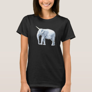 Camiseta Elefante Realista Com Design de Corno Unicórnio