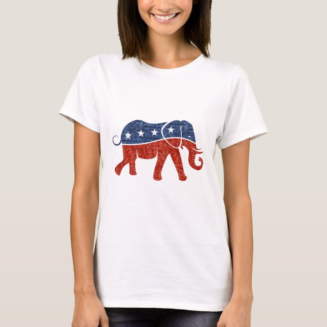Camiseta elefante republicano brilhante (Frente)