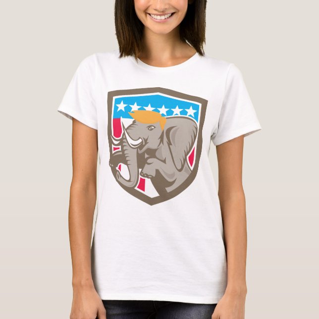 Camiseta Elefante republicano do trunfo (Frente)