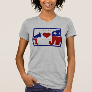 Camiseta Elefante Republicano e Donkey Democrático Apaixon