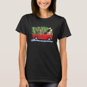 Camiseta Elefante Roda Árvore de Natal de Caminhão Vermelho