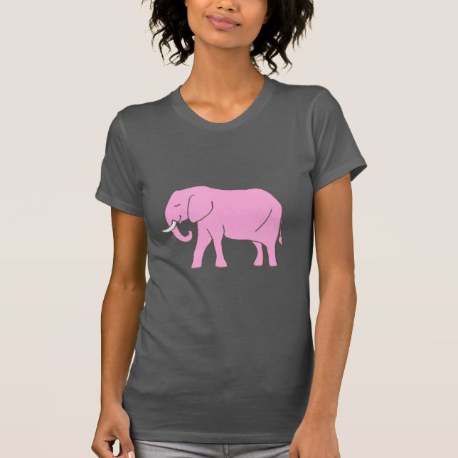 Camiseta Elefante Rosa Bebê Andando (Frente)