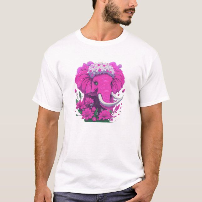 Camiseta Elefante rosa com dentes (Frente)