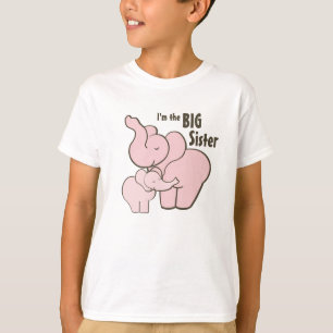 Camiseta Elefante Rosa Grande Irmã