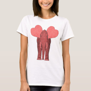 Camiseta Elefante Rosa Romântico
