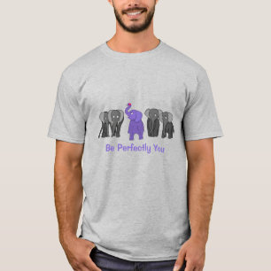 Camiseta Elefante Roxo "Seja Perfeitamente Você"