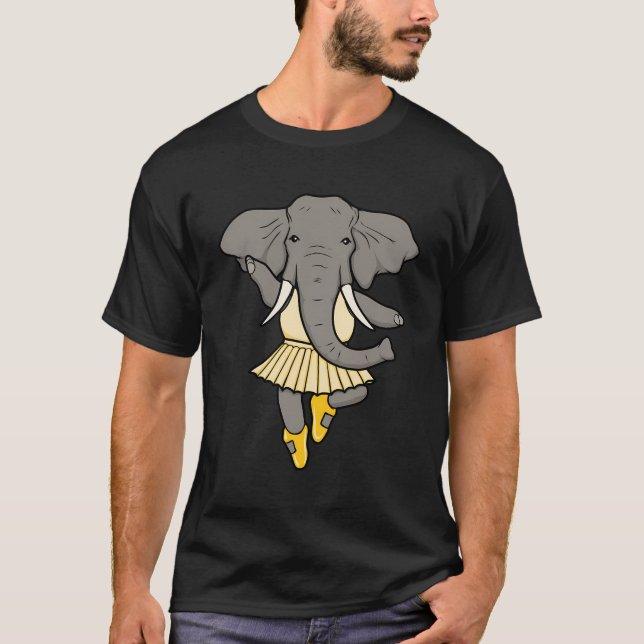 Camiseta Elefante Safari Animais Selvagens Dançando Balé (Frente)