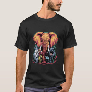 Camiseta elefante salva animais menino
