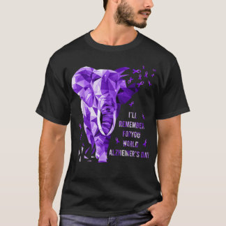 Camiseta Elefante Se Lembrará Do Seu Mundo Alzheimer Awa