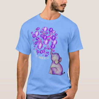 Camiseta Elefante soprando balões roxos overdose com conhec