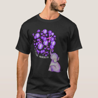 Camiseta Elefante Soprando Roxo-Roxo Sobredosagem