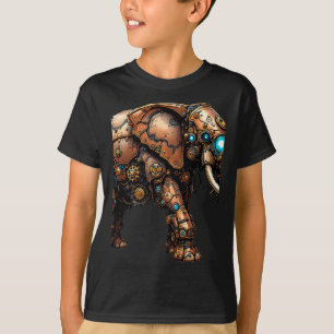 Camiseta Elefante Steampunk O Adesivo Mecânico Do Circo