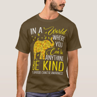 Camiseta Elefante Sunflower Seja gentil Cancer de Infância