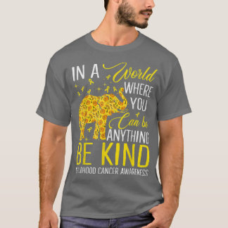 Camiseta Elefante Sunflower Seja gentil Cancer de Infância