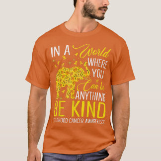 Camiseta Elefante Sunflower Seja gentil Cancer de Infância