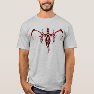 Camiseta Elefante - Tatuagem Tribal - vermelha e preta