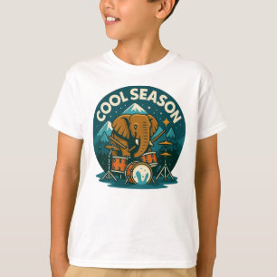 Camiseta Elefante tocando tambores derretendo crianças