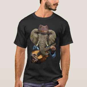 Camiseta Elefante Tocando Violão Música ao Vivo E