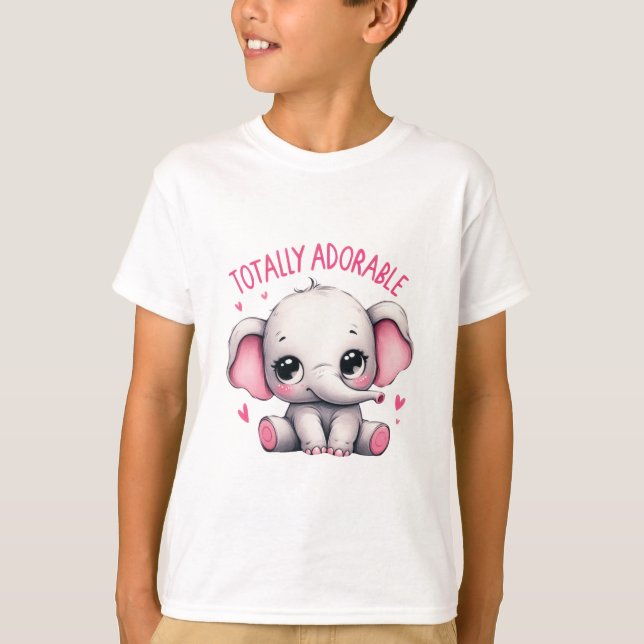 Camiseta Elefante Totalmente Adorável Arte Fofa (Frente)