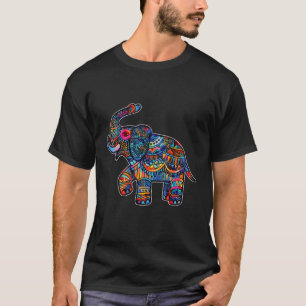 Camiseta Elefante Tribal Pintado com Aesthet de Vidro Estre