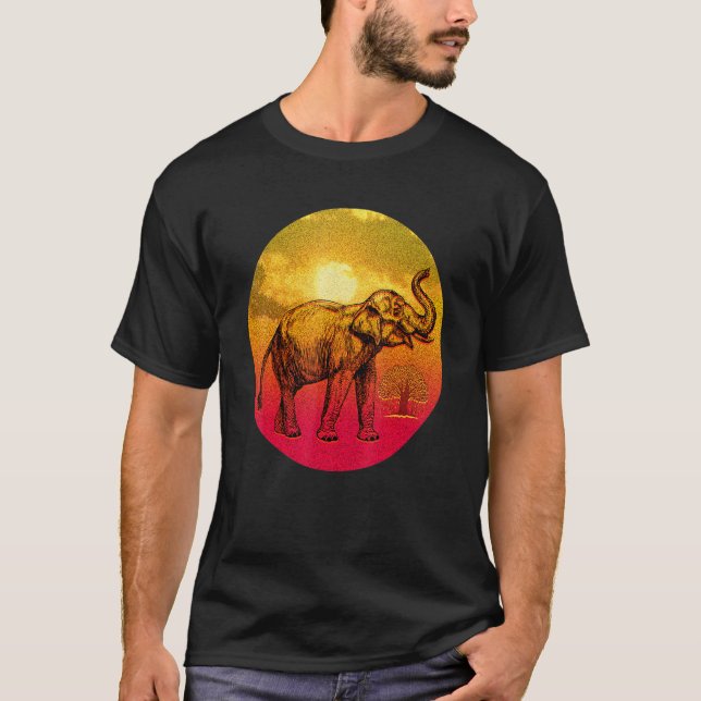 Camiseta Elefante Trunk Up Banyan Tree Hindu Good Sorck Men (Frente)