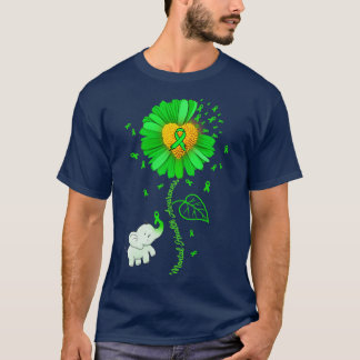 Camiseta Elefante Verde Girassol Espalha Saúde Mental Em Gu