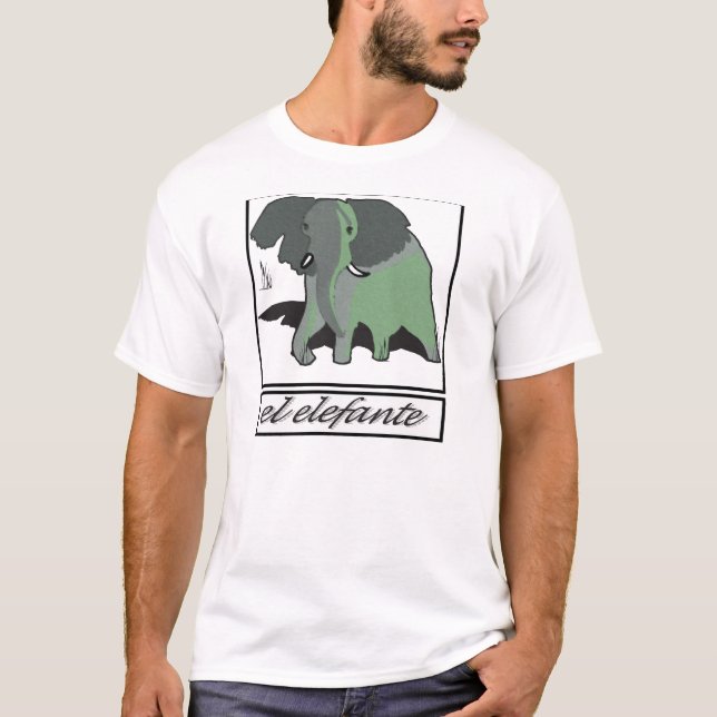 Camiseta Elefante verde grande (Frente)