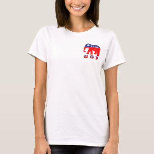 Camiseta Elefante vermelho, branco, & azul de G O P -
