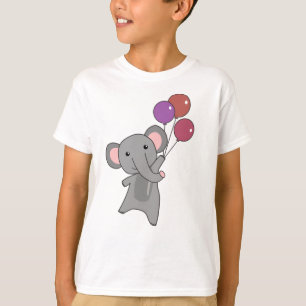 Camiseta Elefante Voa Com Balões Doentes Animais Doce