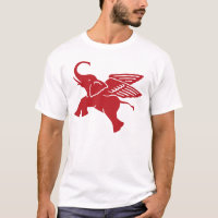 Elefante voado vermelho