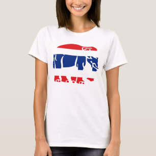 Camiseta Elefantes atravessando bandeira ⚠ Sinal de estra