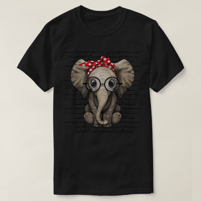 Camiseta Elefantes com bandana e óculos (Frente do Design)